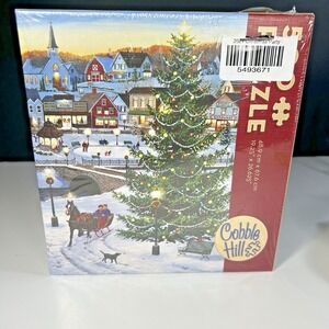 New sealed Cobble Hill Jigsaw Puzzle Village Tree Christmas 500 Pieces 27x19"